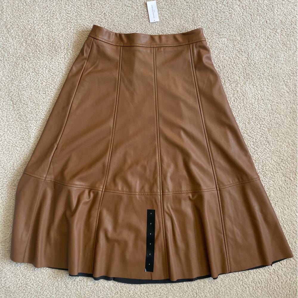 Banana Republic vegan leather midi skirt, size 4 NWT